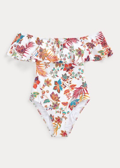 Ralph Lauren Floral Ruffle-Trim Badedragt Dame Danmark (ESVHL7356)